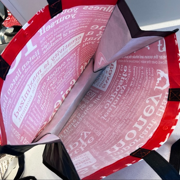 USED-Lululemon Large Reusable Shopping Bag-Motivational Messages-Black White Red - Picture 7 of 9